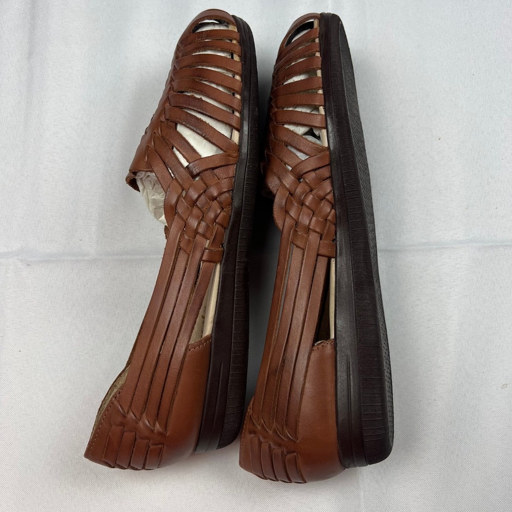 Softspots Trinidad‎ Brown Woven Leather Flats Comfort Slip On Loafers Size 10 M - Picture 9 of 11